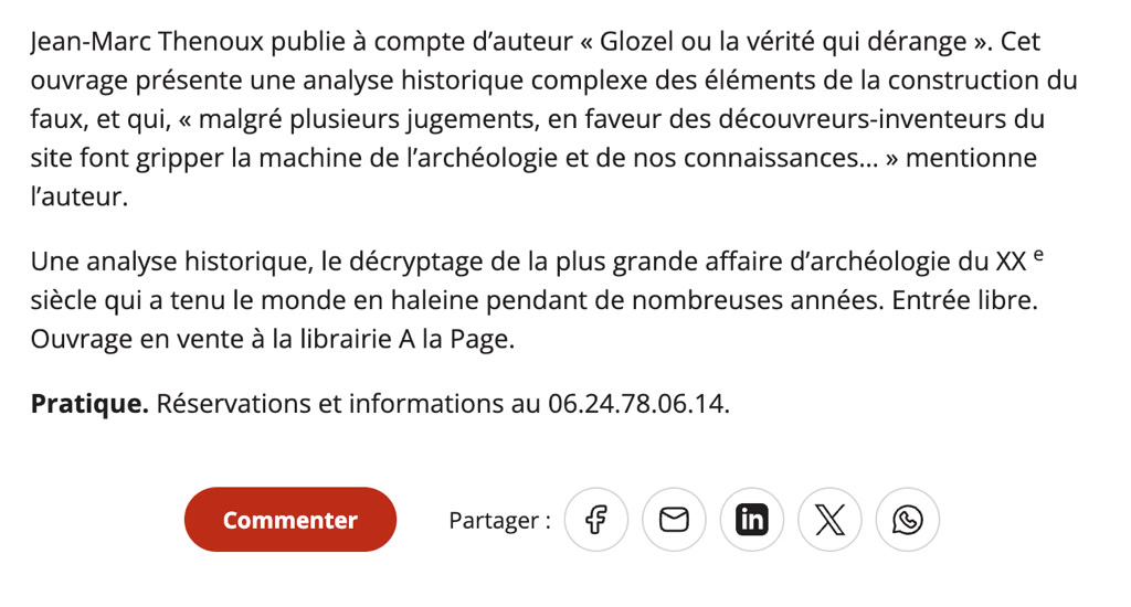 Suite article co,cernant la présentation de l ouvrage à Vichy le 25 aout et conférence sur le sujet.
